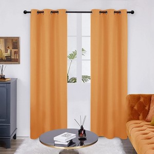 Deconovo Solid Thermal Room Darkening Curtain Panel – 42" Wide Short Lengths (63"/84"/95") - 1 of 4