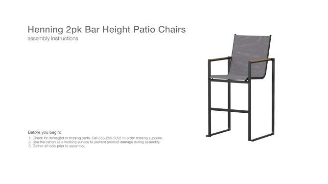 Henning 2pk Bar Height Patio Chairs - White - Threshold&#8482;, 2 of 12, play video