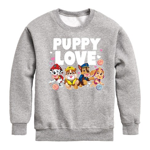 Boys' - Paw Patrol - Puppy Luv Graphic Long Sleeve Fleece Sweatshirt - image 1 of 4