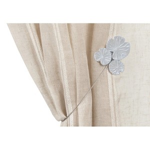 Evideco French Home Goods Magnetic Water Lilies Curtain Tiebacks – Resin Floral Design - 1 of 4