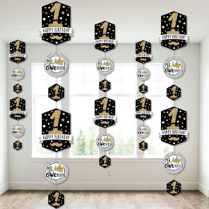 Big Dot of Happiness 1st Birthday Little Mr. Onederful - Boy First Birthday Party DIY Dangler Backdrop - Hanging Vertical Decorations - 30 Pieces - 1 of 4