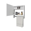 Pine Medicine Cabinet in Melamine With a Towel Bar And Included Mirror, White - 4 of 4