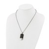 Chisel Stainless Steel Brushed Black IP-plated with Cubic Zirconia Dog Tag on a 24" Cable Chain Necklace - 4 of 4