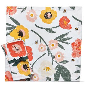 tagltd Bee Blossom Napkin Set of 4 - 1 of 3