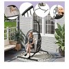 Wicker Swing Egg Chair 300lbs Capacity Chair Patio Rattan Chair for Backyard Indoor Outdoor Beige - 2 of 4