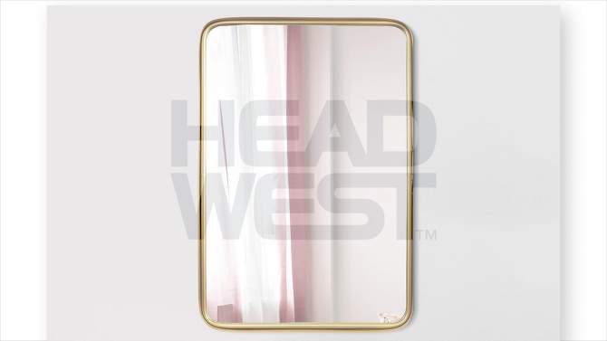 22.7&#34; x 34.5&#34; Thin Gold Raised Lip Metal Framed Rectangle Decorative Wall Mirror - Head West, 2 of 8, play video