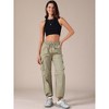 INSPIRE CHIC Women's Y2K Streetwear High Waisted Pockets Casual Long Cargo Pants - 3 of 4