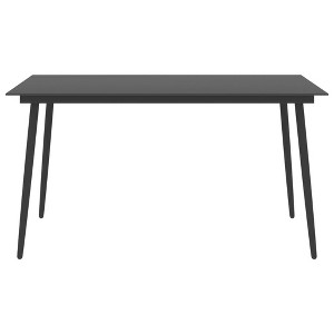 vidaXL Patio Table Outdoor Dining Table Garden Wicker Furniture PE Rattan - 1 of 4