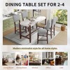 ChicFurnit Dining Sets Counter Height Faux Marble Table with Upholstered Chairs for Modern Spaces, White Gray, 51.25"*31.5"*5.1" - 3 of 4