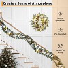 6ft Pre-Lit Artificial Christmas Garland, 20 LED Lights & Timer, Elegant Decorative with Pinecones, Berries & Silver Balls for Staircase & Fireplace - 4 of 4
