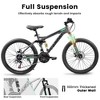 A2660 Mountain Bike 26Inch Wheels, 21Speed Full Suspension Trail, Carbon Steel Frame Disc Brakes Thumb Shifter Front Fork Rear Shock Absorber Bicycles - 3 of 4