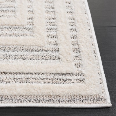Elmhurst Ivory Geometric Square Wool Area Rug