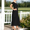 Anna-Kaci Women's Boho Convertible Cap Sleeve Off-Shoulder Lace Detail Smocked Maxi Dress - 2 of 4