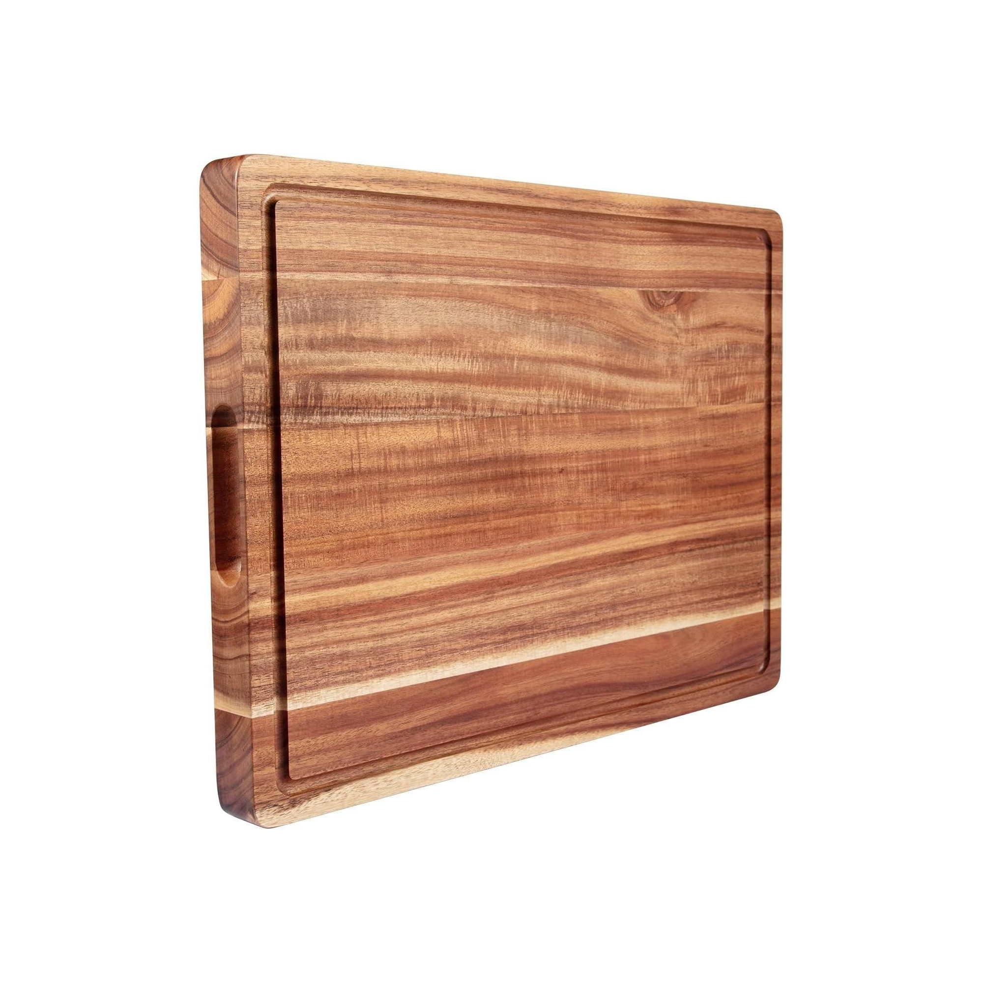 20x15 Inch Acacia Wood Cutting Board, Reversible Butcher Block with Juice Groove and Handles, Heavy Duty Chopping Board, Cheese, and Vegetables