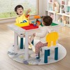Sandinrayli Kid Activity Table Set w/2 Chairs & 100Pcs Lg Blocks, Compat w/Classic Blocks, Water/Sand & Building Block Table for Toddler (Primary) - 2 of 4