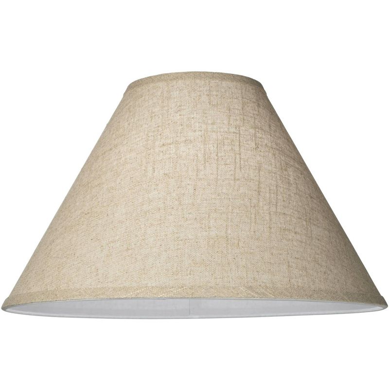 Springcrest Set of 2 Empire Lamp Shades Fine Burlap Large 6" Top x 17" Bottom x 11.5" High Spider with Harp and Finial Fitting, 4 of 9