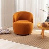 PAGED Modern Swivel Accent Chair, Barrel Sofa Chair with Metal Ring, Teddy Fabric Club Chair for Bedroom, Living Room Furniture - 2 of 4