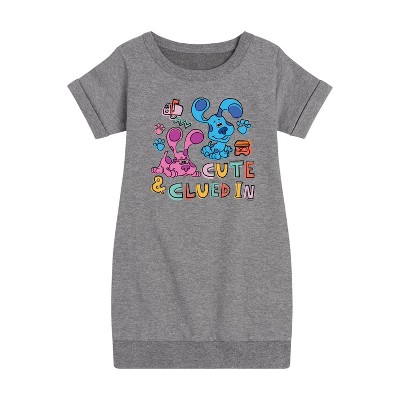 - Blue's Clues & You! - Cute & Clued In Graphic Short Sleeve Fleece Dress