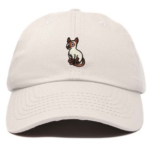 Dalix Siamese Cat Embroidered Cotton Dad Hat Adjustable Casual Baseball Cap for Cat Lovers Womens - 1 of 4