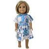 Doll Clothes Superstore Handmade Blue Flower Dress Fits Our Generation American Girl My Life Dolls - 3 of 4