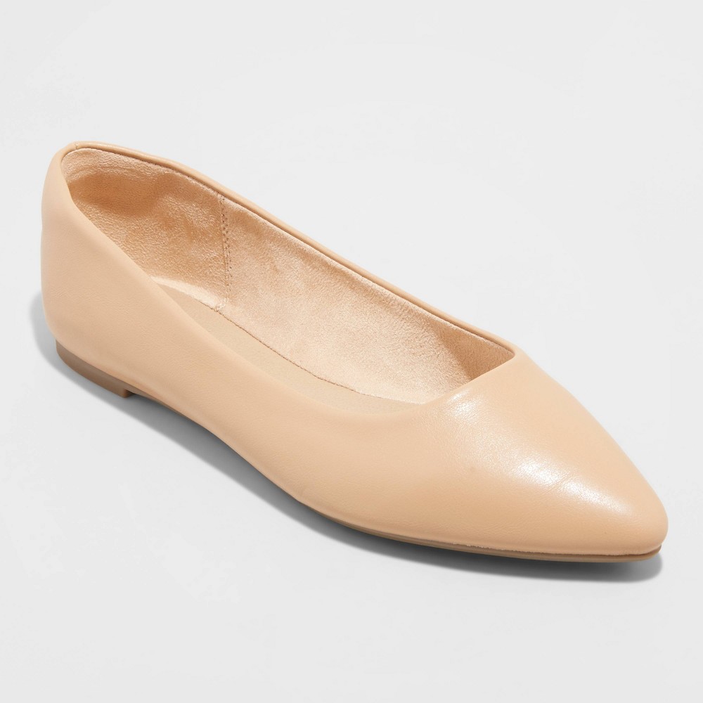 size 6.5W Women's Corinna Wide Width Ballet Flats - A New Day Chestnut 6.5W, Brown
