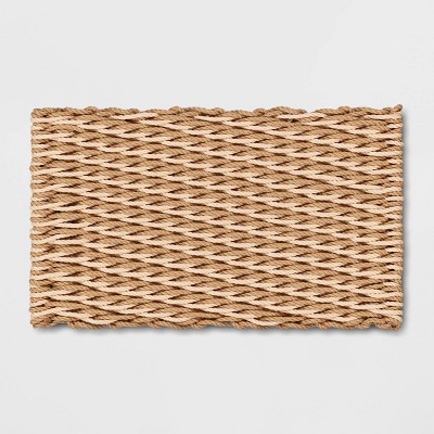 1&#39;6&#34; x 2&#39;6&#34; Basket Weave Poly Rope Outdoor Door Mat Neutral - Threshold&#8482; designed with Studio McGee