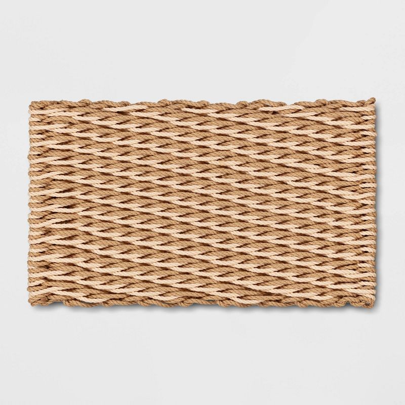 1&#39;6&#34; x 2&#39;6&#34; Basket Weave Poly Rope Outdoor Door Mat Neutral - Threshold&#8482; designed with Studio McGee, 1 of 8
