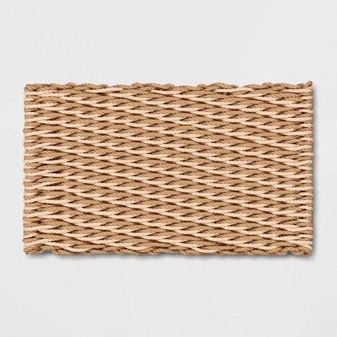 1'6" x 2'6" Basket Weave Poly Rope Outdoor Door Mat Neutral - Threshold™ designed with Studio McGee - image 1 of 4
