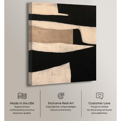 Modern Earth Tone Abstract Canvas Wall Art, 20" x 16"