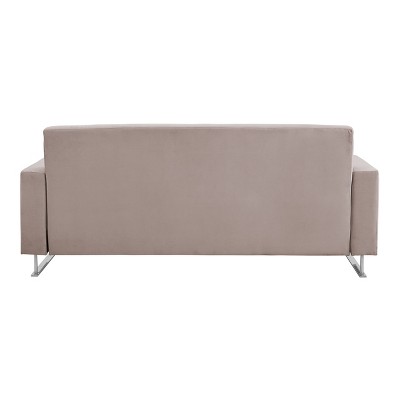 Baylie Mid-Century Reclining Sofa in Plush Black Velvet