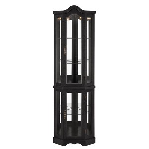 ChicFurnit Decorative Storage Cabinet Elegant Corner Curio Cabinet with Glass Doors for Living Room or Bedroom, Black, 46.85"*20.08"*12.2" - 1 of 4