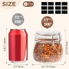 Set of 6 Airtight Glass Jars with Lids 17oz, Small Food Storage Container with Wire Clip Fastening - 2 of 4