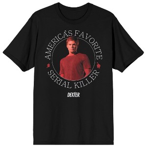 Dexter America’s Favorite Serial Killer Adult Black Crew Neck Short Sleeve T-shirt - 1 of 3