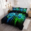 Boersma Green Gamepad Comforter Set 3D Gamepad Printed Bedding Set with 1 Comforter and 2 Pillowcases for Boys and Girls Bedroom All Season - 3 of 4