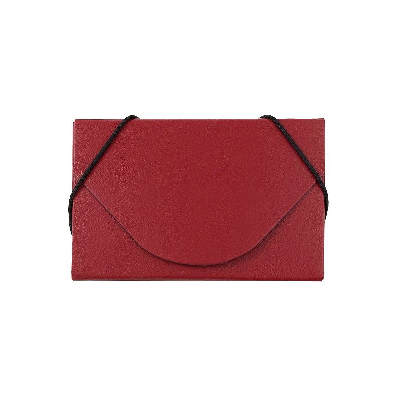 JAM Paper Colorful Business Card Holder Case w/Round Flap Matte Red Chipboard 369031720, 1 of 4