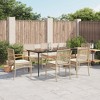 vidaXL Garden Dining Set Black, Cream White - Beige 63" x 31.5" x 29.1" 6 Piece - 2 of 4