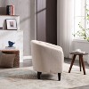 CAVINAS Mid-Century Modern Accent Barrel Chair with Corduroy Upholstery and Wooden Legs, Comfy Single Armchair with Thick Cushions and Pillow - 2 of 4