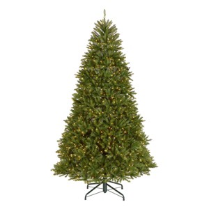National Tree Company 4.5' Pre-Lit Dunhill Fir Hinged Artificial Christmas Tree with Clear Lights - 1 of 4