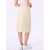 INSPIRE CHIC Women's Casual High Waist Stretchy Midi Jean Skirt - 3 of 4