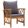 vidaXL Patio Chairs, 2 Pcs, Patio Dining Chair with Armrest, Wood Slat Back Outdoor Dining Chair for Garden Lawn - 2 of 4
