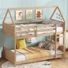 Whisen Twin Over Twin House Floor Bunk Bed with Headboards, Footboards, Guardrails and Ladder - 3 of 4