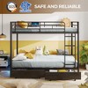 Greenstell Metal Bunk Bed Full Over Full Bed Frame with Storage Drawers & Charging Station and  LED Light ,with Safety Guardrail & Ladders Black - 4 of 4