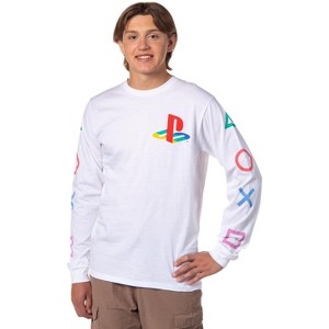 PlayStation Men's Console Controller Button s Long Sleeve T-Shirt Adult - 1 of 4