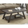 VYNXARIA Contemporary Wood Shelf Coffee Table in Weathered Espresso - 2 of 4