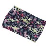 Unique Bargains Women's Printed Wide-side Knotted Headwrap Blue Khaki Black Pink Purple 4 Pcs - 4 of 4