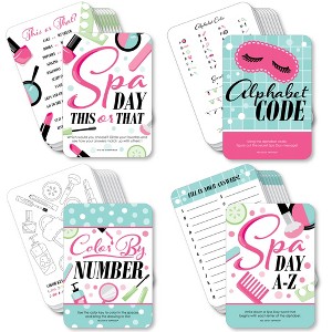 Big Dot of Happiness Spa Day - 4 Girls Makeup Party Games - 10 Cards Each - Gamerific Bundle - 1 of 4