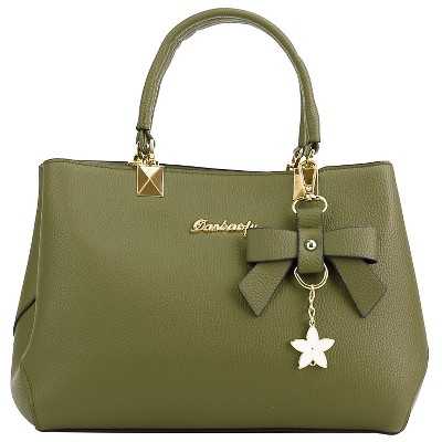 NPolar"Women’s Soft Leather Handbag Tote Shoulder Crossbody Bag with 7 Compartments & 47.64in Strap"Green
