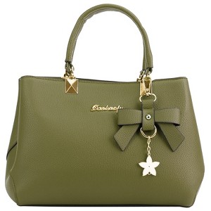 NPolar"Women’s Soft Leather Handbag Tote Shoulder Crossbody Bag with 7 Compartments & 47.64in Strap"Green - 1 of 4