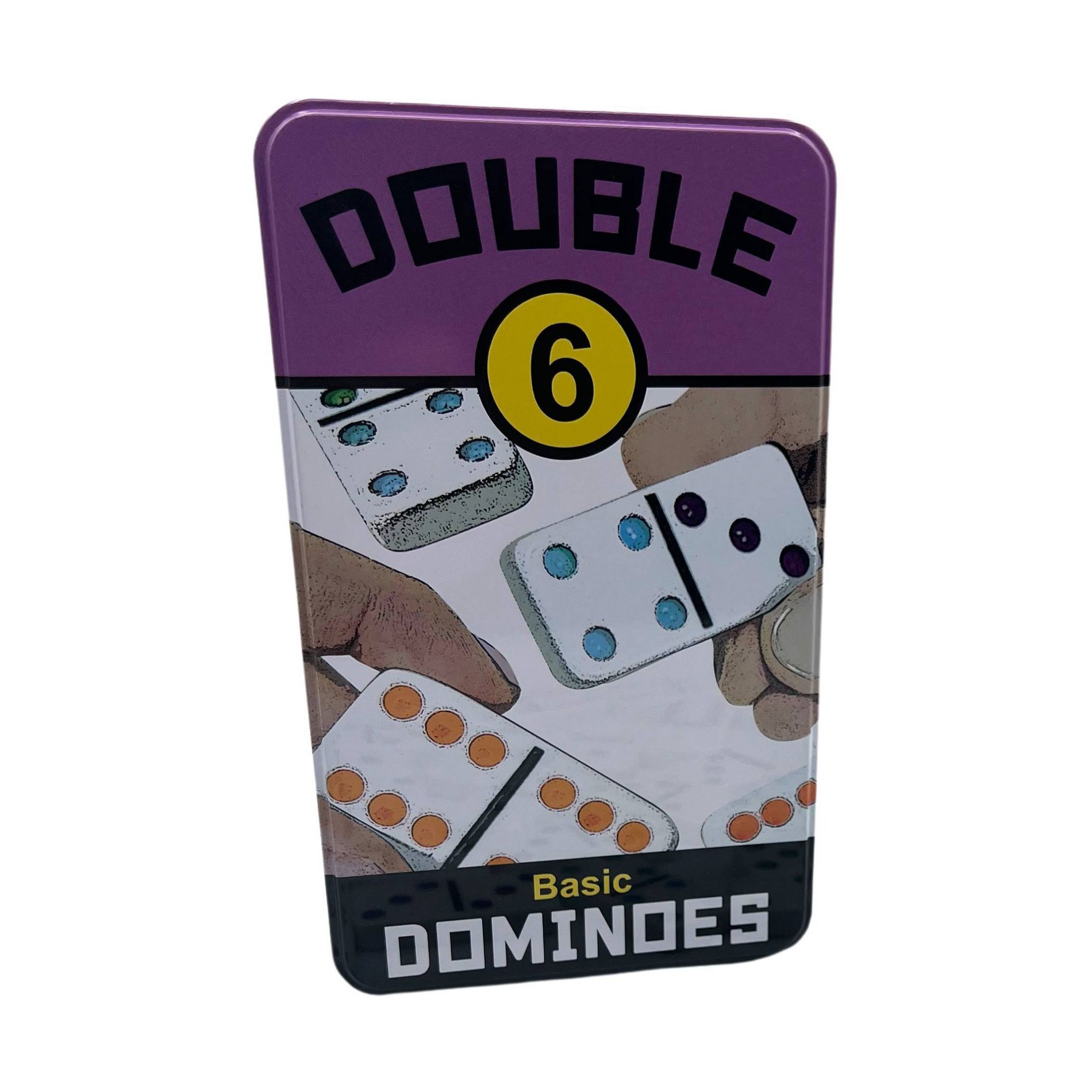 University Games Double 6 Basic Dominoes Board Game: Patterns, 1-4 Players, Game Time 20-40 Minutes, Storage Tin