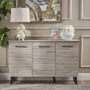 Farmhouse Sideboard Buffet Cabinet, Storage Cabinet With 3 Doors, Wood Accent Cabinet With Sturdy Legs For Entryway Living Room Kitchen Dining Room - 1 of 4